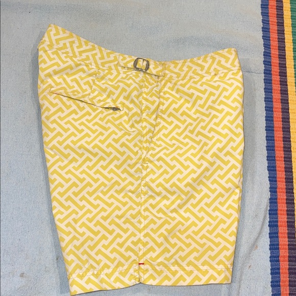 Orlebar Brown Yellow & White Patterned Swim Trunks OB CLASSIC Bulldog - Picture 6 of 6